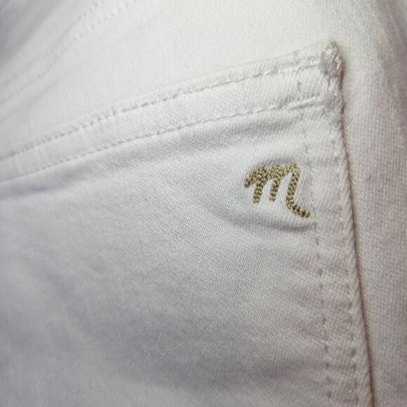 Madewell 9” High Waist Classic Skinny Jean in Pure White Denim 27 - Picture 7 of 13
